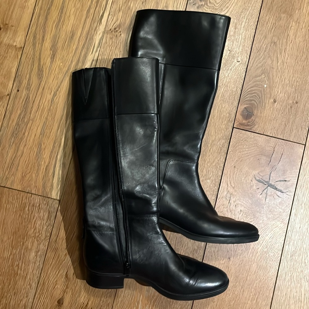 Geox black leather high boots 37 US 6 1/2